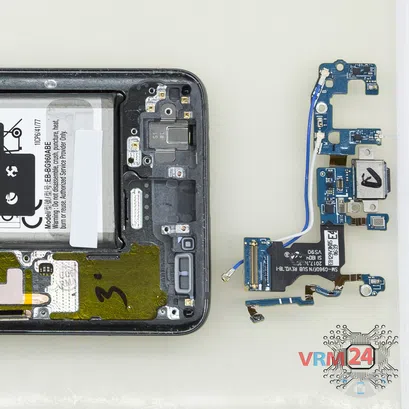 Cómo desmontar Samsung Galaxy S9 SM-G960, Paso 11/2