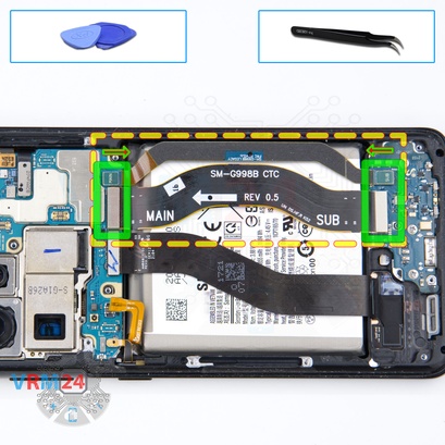 Cómo desmontar Samsung Galaxy S21 Ultra SM-G998, Paso 11/1