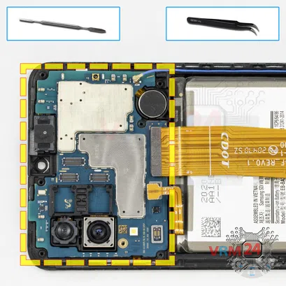 Cómo desmontar Samsung Galaxy A12 SM-A125, Paso 15/1