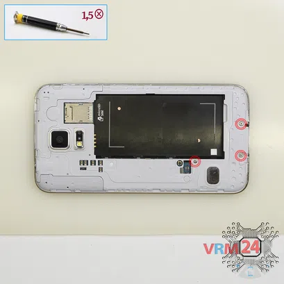 Cómo desmontar Samsung Galaxy S5 SM-G900, Paso 6/1