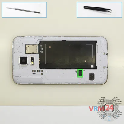 Cómo desmontar Samsung Galaxy S5 SM-G900, Paso 4/1