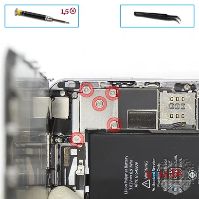 Cómo desmontar Apple iPhone 6, Paso 6/1