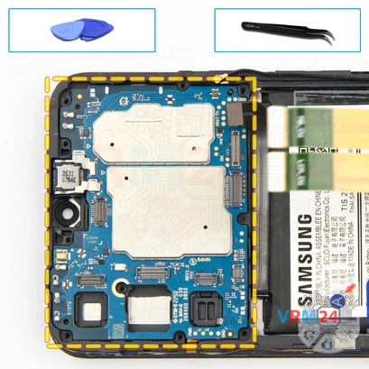 Cómo desmontar Samsung Galaxy A14 SM-A145, Paso 14/1