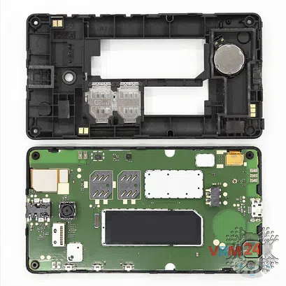 Cómo desmontar Microsoft Lumia 435 DS RM-1069, Paso 4/2