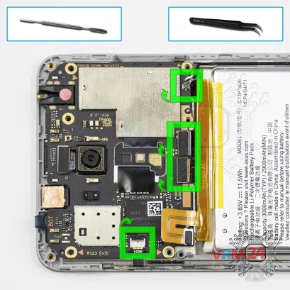 Cómo desmontar Asus ZenFone 3 Laser ZC551KL, Paso 14/1