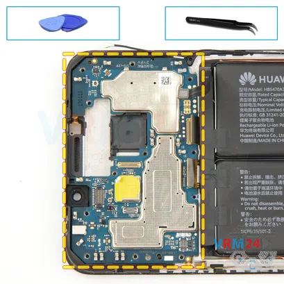 Como desmontar Huawei Nova Y91 por si mesmo, Passo 17/1