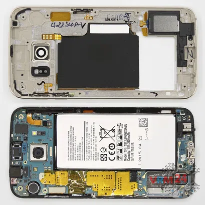 Cómo desmontar Samsung Galaxy S6 Edge SM-G925, Paso 4/2