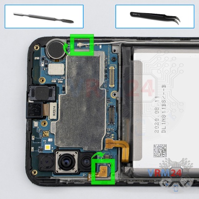 Cómo desmontar Samsung Galaxy M21 SM-M215, Paso 14/1