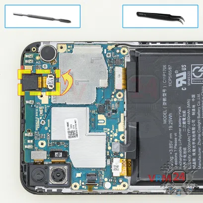 Cómo desmontar Asus Zenfone Max Pro (M1) ZB601KL, Paso 12/1
