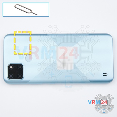 How to disassemble Realme C21Y, Step 2/1