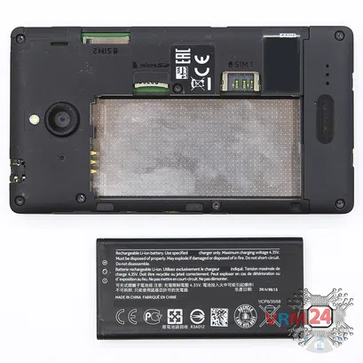 How to disassemble Nokia X2 RM-1013, Step 2/2