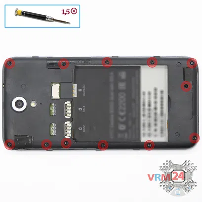 How to disassemble HTC Desire 620G, Step 3/1