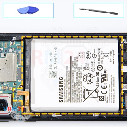 Cómo desmontar Samsung Galaxy S21 Plus SM-G996, Paso 13/1