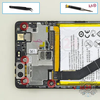 How to disassemble Huawei P9 Plus, Step 16/1