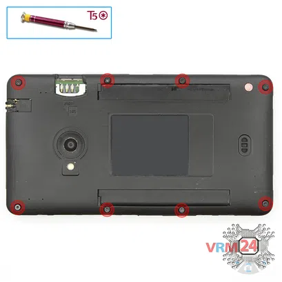 How to disassemble Nokia Lumia 625 RM-941, Step 2/1