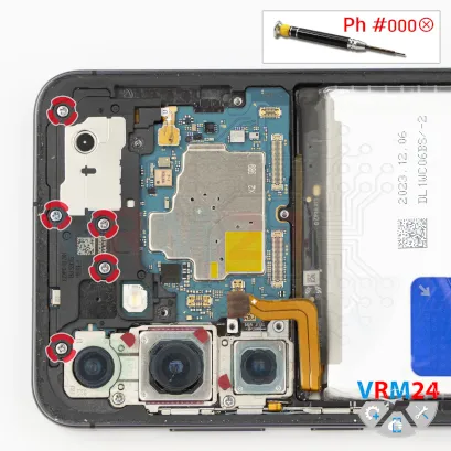 How to disassemble Samsung Galaxy S24+ SM-S921, Step 12/1