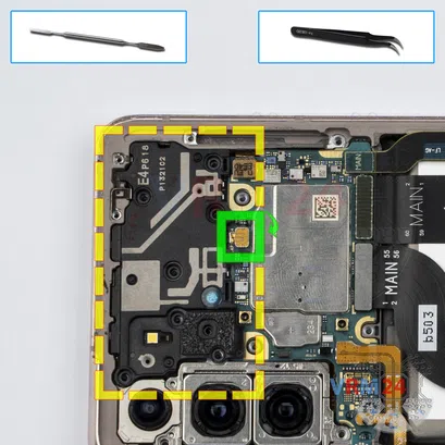 Como desmontar Samsung Galaxy S21 SM-G991 por si mesmo, Passo 8/1