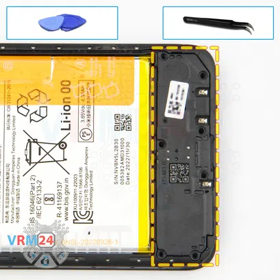 Como desmontar Xiaomi Redmi 12C por si mesmo, Passo 9/1