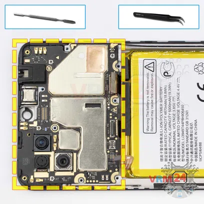 Cómo desmontar ZTE Blade 20 Smart, Paso 13/1