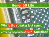 Por que o Honor 50 Lite NTN-LX1 perdeu som após penetração de líquido