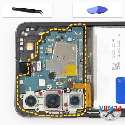 How to disassemble Samsung Galaxy S24+ SM-S921, Step 16/1