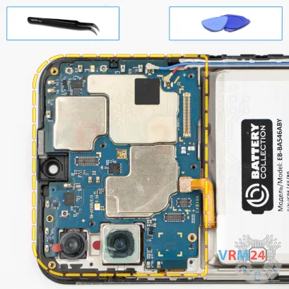 Como desmontar Samsung Galaxy A25 SM-A256 por si mesmo, Passo 17/1
