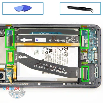 Cómo desmontar Samsung Galaxy S21 FE SM-G990, Paso 9/1