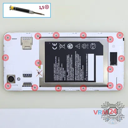 How to disassemble ZTE Blade X3 A452, Step 2/1