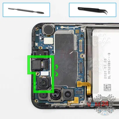 Cómo desmontar Samsung Galaxy M31 SM-M315, Paso 13/1