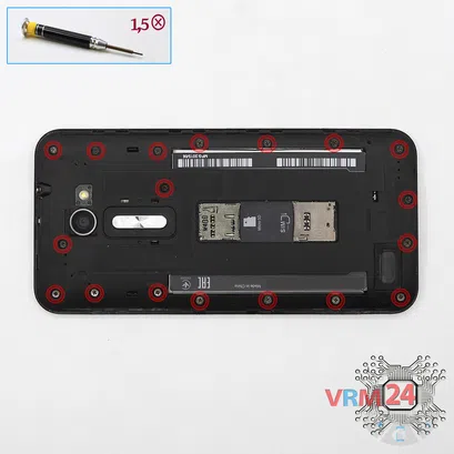 How to disassemble Asus ZenFone 2 ZE500Cl, Step 2/1