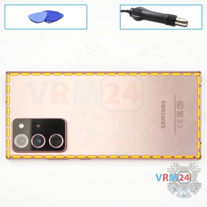 Cómo desmontar Samsung Galaxy Note 20 Ultra SM-N985, Paso 3/1