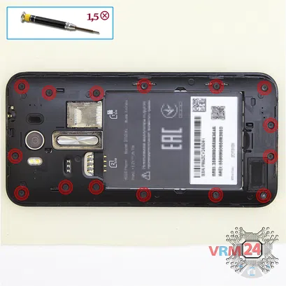 How to disassemble Asus ZenFone 2 Laser ZE500KL, Step 3/1