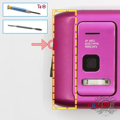 How to disassemble Nokia N8 RM-596, Step 2/1