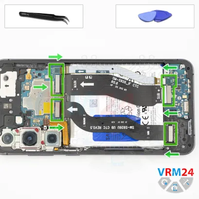 How to disassemble Samsung Galaxy S24+ SM-S921, Step 9/1