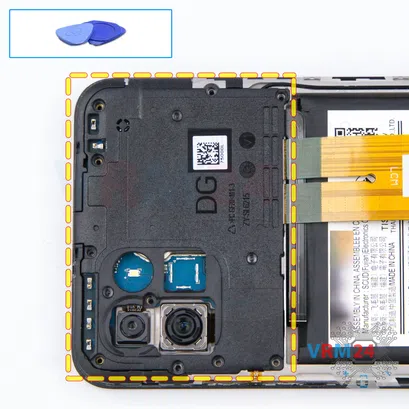 Como desmontar Samsung Galaxy A03 SM-A035 por si mesmo, Passo 5/1