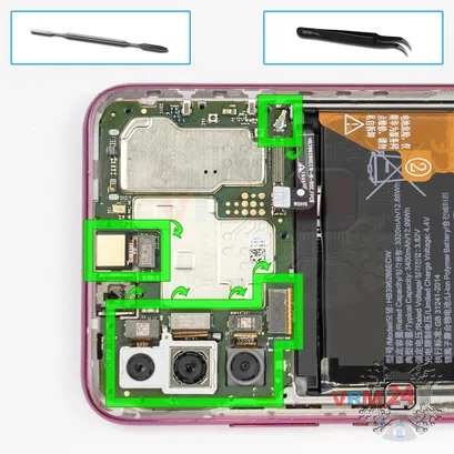 How to disassemble Huawei Honor 10i, Step 15/1