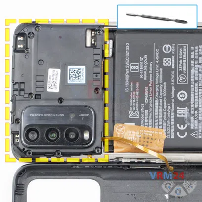 How to disassemble Xiaomi Redmi 9T, Step 5/1