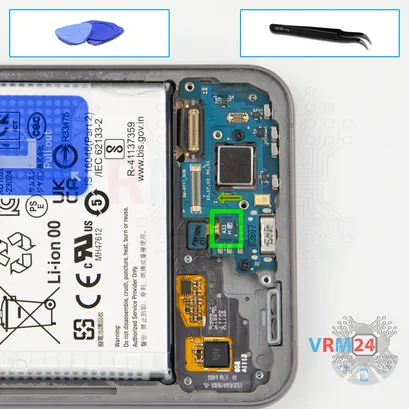 Como desmontar Samsung Galaxy S23 FE SM-S711 por si mesmo, Passo 10/1