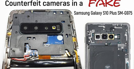Cámaras falsificadas en un falso Samsung Galaxy S10 Plus