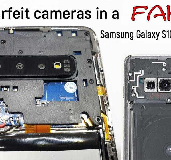 Поддельные камеры в подделке Samsung Galaxy S10 Plus SM-G975.
