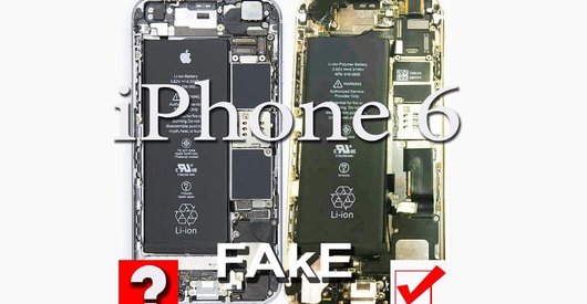 Faux et véritable Apple iPhone 6