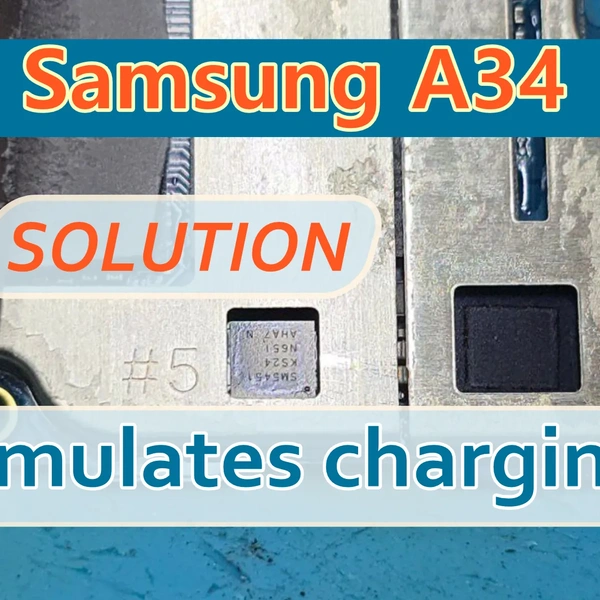 Repair of Samsung A34 a346 Not Charging Simulates Charging