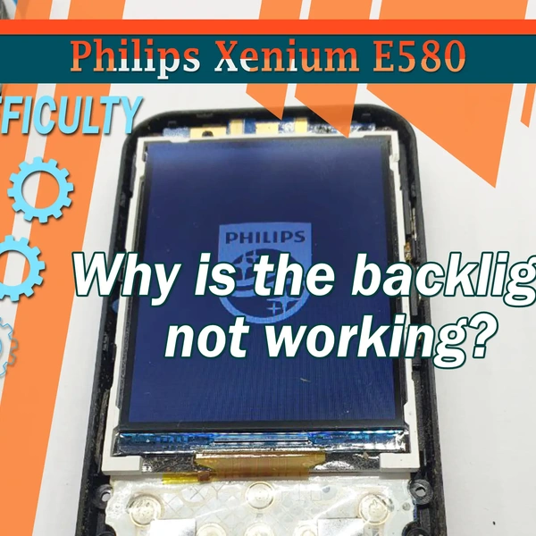 Por que a luz de fundo Philips Xenium E580 não está funcionando