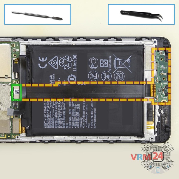 Retire la placa secundaria