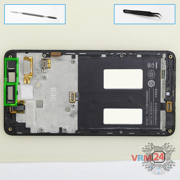 Отсоединяем фронтальную камеру