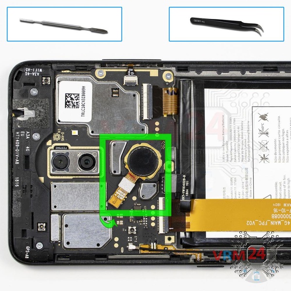 Remover o sensor de impressões digitais