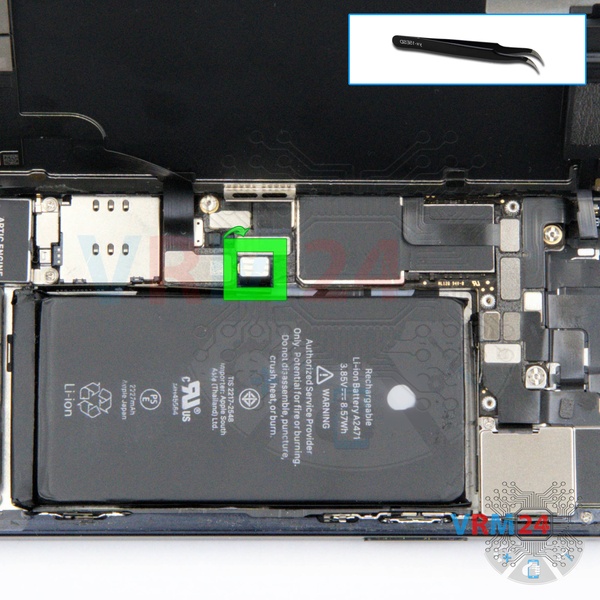 Déconnectez le connecteur de la batterie