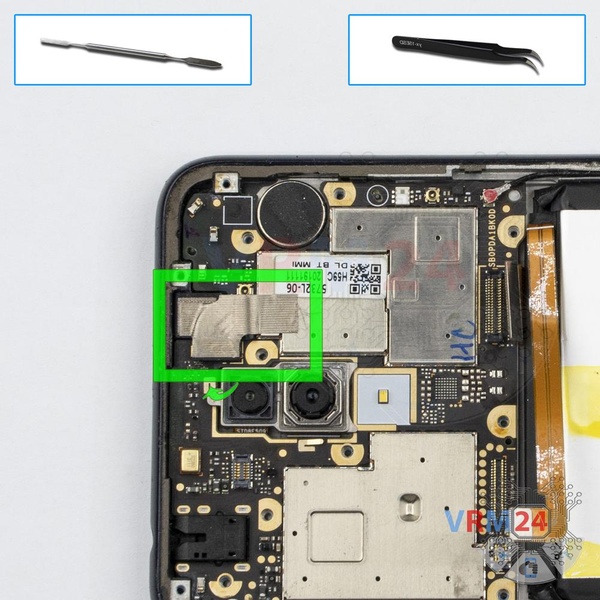 Retire la cámara frontal