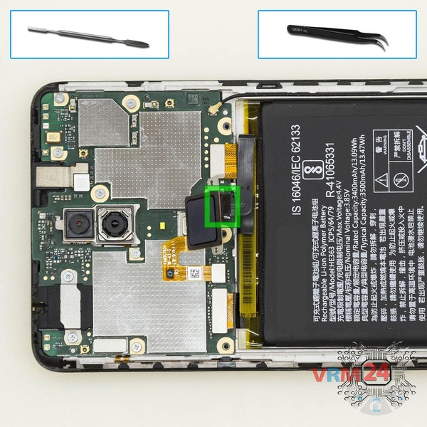 Desconecte el conector de la batería