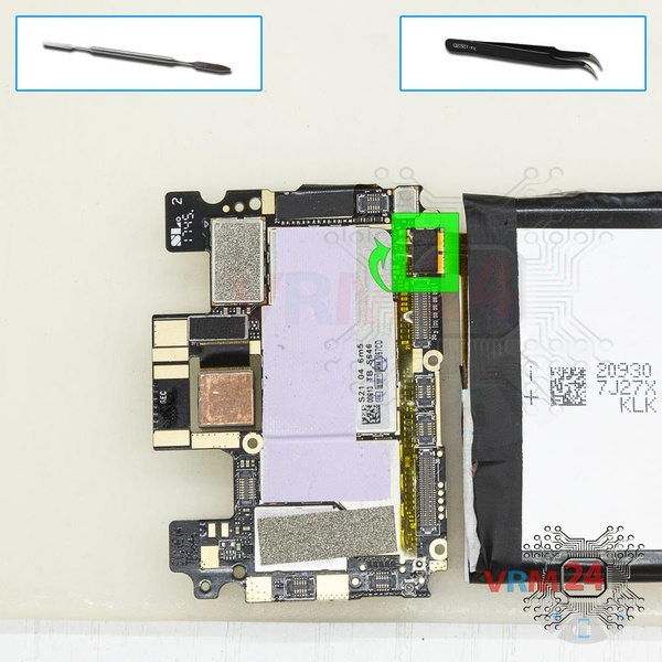 Déconnectez le connecteur de la batterie
